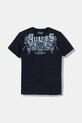 Guess t-shirt bawełniany dziecięcy nadruk granatowy L6RI21.K8HM4.PPY2