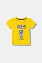 Guess t-shirt bawełniany dziecięcy nadruk żółty N6RI05.K8HM4.PPY2