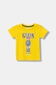 Guess t-shirt bawełniany dziecięcy nadruk żółty N6RI05.K8HM4.PPY2