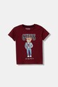Guess t-shirt bawełniany dziecięcy nadruk bordowy N6RI05.K8HM4.PPY2
