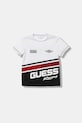 Guess t-shirt bawełniany dziecięcy nadruk biały N6RI06.K8HM4.PPY2