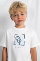 Βαμβακερό μπλουζάκι Mayoral στάμπα λευκό 3058.5A.Mini.PPY2