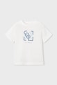 Βαμβακερό μπλουζάκι Mayoral 3058.5A.Mini.PPY2 λευκό SS26