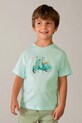 Mayoral t-shirt bawełniany dziecięcy nadruk turkusowy 3059.5C.Mini.PPY2