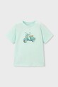 Mayoral t-shirt bawełniany dziecięcy 3059.5C.Mini.PPY2 turkusowy SS26