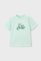 Mayoral t-shirt bawełniany dziecięcy 3059.5C.Mini.PPY2 turkusowy SS26