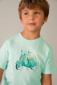 Mayoral t-shirt bawełniany dziecięcy 3059.5C.Mini.PPY2 turkusowy