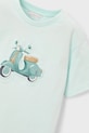 Mayoral t-shirt bawełniany dziecięcy turkusowy 3059.5C.Mini.PPY2