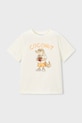 Mayoral t-shirt bawełniany dziecięcy 3062.5D.Mini.PPY2 beżowy SS26