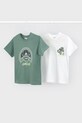 Mayoral t-shirt bawełniany dziecięcy 2-pack nadruk zielony 3063.5D.Mini.PPY2