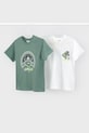 Mayoral t-shirt bawełniany dziecięcy 2-pack nadruk zielony 3063.5D.Mini.PPY2