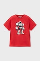 Mayoral t-shirt bawełniany dziecięcy 3066.5E.Mini.PPY2 czerwony SS26
