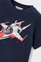 Mayoral t-shirt bawełniany dziecięcy granatowy 3067.5E.Mini.PPY2