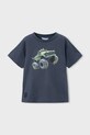 Mayoral t-shirt bawełniany dziecięcy nadruk granatowy 3069.5F.Mini.PPY2