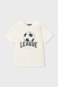 Mayoral t-shirt bawełniany dziecięcy 3074.5G.Mini.PPY2 beżowy SS26