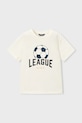 Mayoral t-shirt bawełniany dziecięcy 3074.5G.Mini.PPY2 beżowy SS26