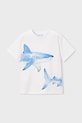 Mayoral t-shirt bawełniany dziecięcy 3080.5J.Mini.PPY2 biały SS26