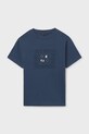 Mayoral t-shirt bawełniany dziecięcy nadruk granatowy 6031.7C.Junior.PPY2