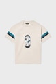 Mayoral t-shirt bawełniany dziecięcy 6032.7D.Junior.PPY2 beżowy SS26