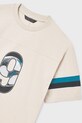Mayoral t-shirt bawełniany dziecięcy beżowy 6032.7D.Junior.PPY2