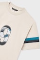 Mayoral t-shirt bawełniany dziecięcy beżowy 6032.7D.Junior.PPY2