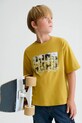 Παιδικό βαμβακερό μπλουζάκι Mayoral στάμπα κίτρινο 6033.7D.Junior.PPY2