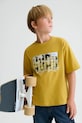 Παιδικό βαμβακερό μπλουζάκι Mayoral στάμπα κίτρινο 6033.7D.Junior.PPY2