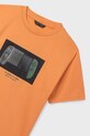 Chłopiec Mayoral t-shirt bawełniany dziecięcy 6035.7F.Junior.PPY2 pomarańczowy