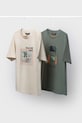 Mayoral t-shirt bawełniany dziecięcy 2-pack nadruk beżowy 6040.7G.Junior.PPY2