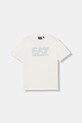 EA7 Emporio Armani t-shirt bawełniany dziecięcy nadruk beżowy 7B000295.AF10375
