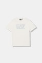 EA7 Emporio Armani t-shirt bawełniany dziecięcy nadruk beżowy 7B000295.AF10375