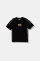 EA7 Emporio Armani футболка для детей из хлопка с эластаном чёрный 7B000268.AF10373
