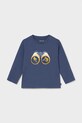 Mayoral longsleeve bawełniany dziecięcy aplikacja granatowy 1017.3D.Baby.PPY2