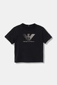 Emporio Armani t-shirt bawełniany niemowlęcy 3-pack turkusowy EB001324.AF14503