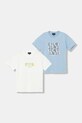 Emporio Armani t-shirt bawełniany dziecięcy 2-pack nadruk niebieski EB001343.AF14503