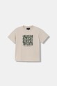 Emporio Armani t-shirt bawełniany dziecięcy 2-pack EB001343.AF14503 beżowy SS26