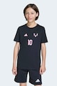 Παιδικό βαμβακερό μπλουζάκι adidas Performance MESSI στάμπα μαύρο KG4924