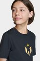 Παιδικό βαμβακερό μπλουζάκι adidas Performance MESSI KB9513 μαύρο