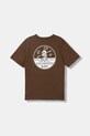 Dětské bavlněné tričko Vans kulatý hnědá VN000VX8FST1