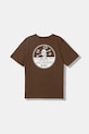Dětské bavlněné tričko Vans kulatý hnědá VN000VX8FST1