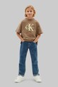 Calvin Klein Jeans tričko detské bavlnené hnedá LVCKSJA03B.128.176.PPY2