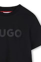 Chlapec Detské bavlnené tričko HUGO G01014.102.108 čierna