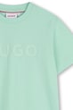 Chlapec Detské bavlnené tričko HUGO G01014.114.150 tyrkysová