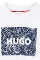 Chlapec Detské bavlnené tričko HUGO G01020.102.108 biela