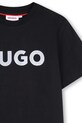 Αγορίστικα Παιδικό βαμβακερό μπλουζάκι HUGO G01016.114.150 μαύρο