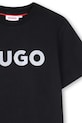 Αγορίστικα Παιδικό βαμβακερό μπλουζάκι HUGO G01016.102.108 μαύρο