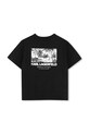Karl Lagerfeld kratka majica otroška bombažna Z31101.86.108 črna SS26