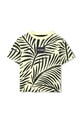 Karl Lagerfeld t-shirt bawełniany dziecięcy wzorzyste żółty Z31104.86.108
