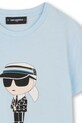 Karl Lagerfeld kratka majica otroška bombažna modra Z31096.162.174