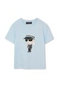 Karl Lagerfeld kratka otroška bombažna majica Z31096.86.108 modra SS26